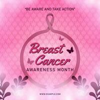 Breast Cancer Awareness Month Vector Background and Banner with pink ribbon