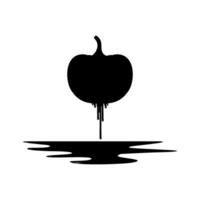 sangriento de miedo calabaza, lata utilizar para firmar, icono, símbolo y Víspera de Todos los Santos tema póster, Arte ilustración para película con género horror o misterio. vector ilustración