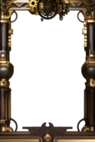 Steam punk Border Frame PNG Transparent Background Ai Generative