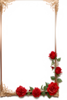 Rose d'or frontière Cadre png image transparent Contexte ai génératif