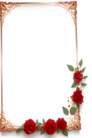 Rose Golden Border Frame PNG Image Transparent Background Ai Generative