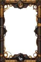 Steam punk Border Frame PNG Transparent Background Ai Generative