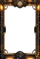 Steam punk Border Frame PNG Transparent Background Ai Generative