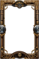 Steam punk Border Frame PNG Transparent Background Ai Generative