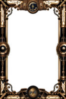 Steam punk Border Frame PNG Transparent Background Ai Generative