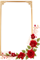 Rose Golden Border Frame PNG Image Transparent Background Ai Generative