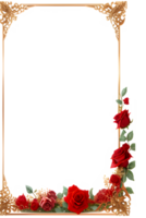 Rose Golden Border Frame PNG Image Transparent Background Ai Generative