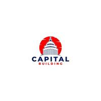 Capital Building Logo Design Vector