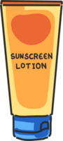 Solskydd lotion tecknad serie stil png