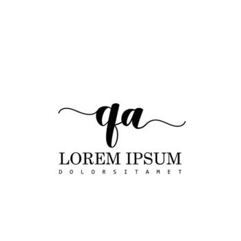 QA Initial Handwriting Template Design vector