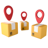 Parcel box for delivery clipart flat design icon isolated on transparent background, 3D render delivery concept png