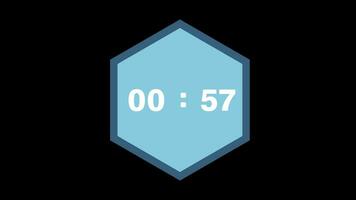 einer Minute Animation von 60 zu 0 Sekunden. 60 zweite Countdown Animation Timer. 4k video