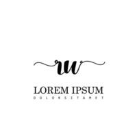 RW Initial Handwriting Template Design vector