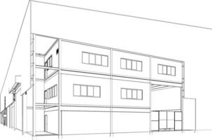 3d ilustración de industrial edificio vector