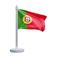 Portugal nacional bandeira conjunto ilustração ou 3d realista Portugal acenando país bandeira conjunto ícone png