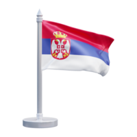 serbia nacional bandera conjunto ilustración o 3d realista serbia ondulación país bandera conjunto icono png