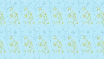 ditsy modelo floral sin costura textura. resumen antecedentes con sencillo pequeño azul flores, hojas. libertad estilo fondos de pantalla sutil ornamento. elegante repetir diseño para decoración, tela, impresión vector