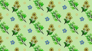 ditsy modelo floral sin costura textura. resumen antecedentes con sencillo pequeño azul flores, hojas. libertad estilo fondos de pantalla sutil ornamento. elegante repetir diseño para decoración, tela, impresión vector