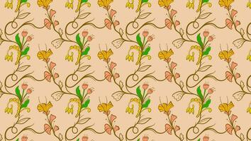 ditsy modelo floral sin costura textura. resumen antecedentes con sencillo pequeño azul flores, hojas. libertad estilo fondos de pantalla sutil ornamento. elegante repetir diseño para decoración, tela, impresión vector