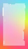 Futuristic vertical gradient background. Social media frame vector illustration.