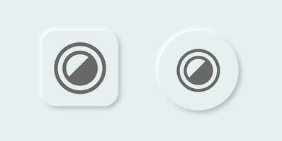 Contrast solid icon in neomorphic design style. Brightness signs vector illustration.