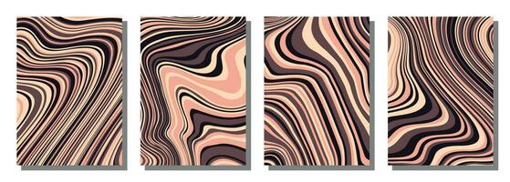 Abstract psychedelic groovy set background. vector