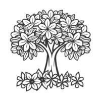 Flower coloring page vector. Flower line art white background, Cute flowers printable coloring page, Vector flower page for coloring, Outline magnolia photo