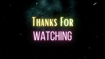 Thanks For Watching Motion Graphic Outro Animation Video In Neon Style, Animated for the Outro Video Template, Seamless Motion Animated Background.