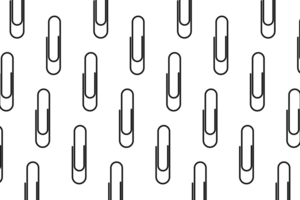 Paper Clip seamless pattern design. Education working equipment icon concept. Black metal Paper clip pattern design. png