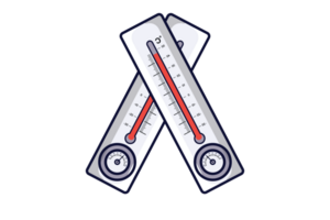 Celsius meteorologie thermometer illustratie. Gezondheid en medisch voorwerp icoon concept. thermometer voor meten warmte en verkoudheid winter temperatuur. temperatuur schaal voor meting het weer. png