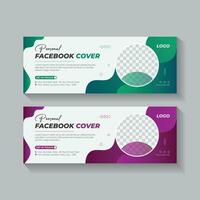 Creative modern personal Facebook cover, banner template design, Modern abstract colorful banner template, 2 color set vector