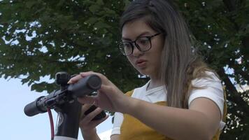 Washington, D.C., 2019 - Asian Student Reserves Scooter Transportation in City video