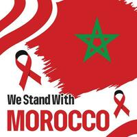 orar para Marruecos tierra terremoto condolencias tarjeta vector ilustración, Marruecos terremoto