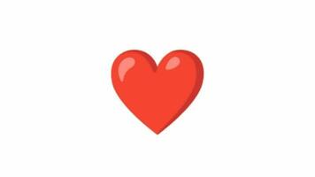 Symbol of Love. Red heart beating on a white background. video