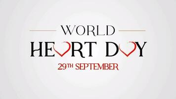 video animatie Aan de thema van wereld hart dag opgemerkt elk jaar Aan september 29e wereldwijd. 2d animatie.