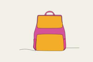 Color illustration of a beautiful school bag vector