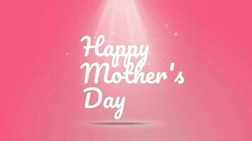 Animation of the text Happy Mother's Day with spotlights on a pink background. Happy mother's day greeting. video