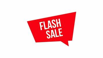 Flash Sale Text animation on a red speech bubble. Suitable for marketing, promotion, advertising and business. video