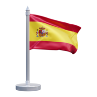 Spain national flag set illustration or 3d realistic spain waving country flag set icon png