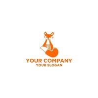 Cute Fox Logo Design Vector