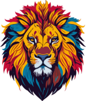 Colorful Lion Logo Illustration AI Generative png