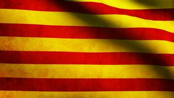 Cataluña bandera ondulación video