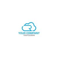 Cloud R Logo Design Vector