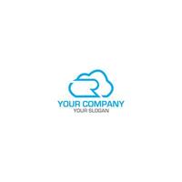 Cloud R Logo Design Vector