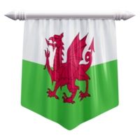 Gales nacional bandera conjunto ilustración o 3d realista Gales ondulación país bandera conjunto icono png