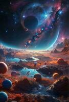 The magical dreamy stars and universe. photo