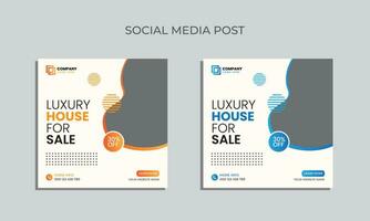 vector editable social media post design. luxury house sale social media post template.
