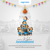 feliz Krishna janmashtami celebração indiano festival social meios de comunicação postar bandeira poster psd