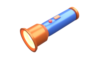 3D rendering of Torch, Portable torch light for camping, emergencey light source png