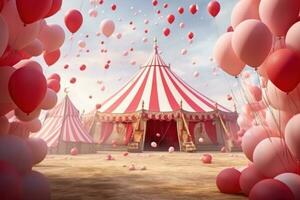 Circus tent with balloons photo